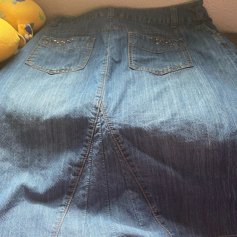 Christopher & Banks Blue Denim Skirt